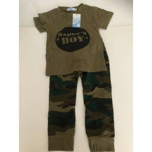 Canis Baby Boy 2Pc Outfit Set Daddy's Boy Top & Lo